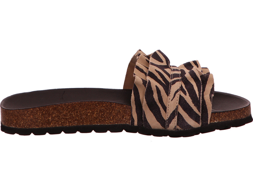 Fun Verbenas Damen Pantolette in schwarz-weiß-kombiniert