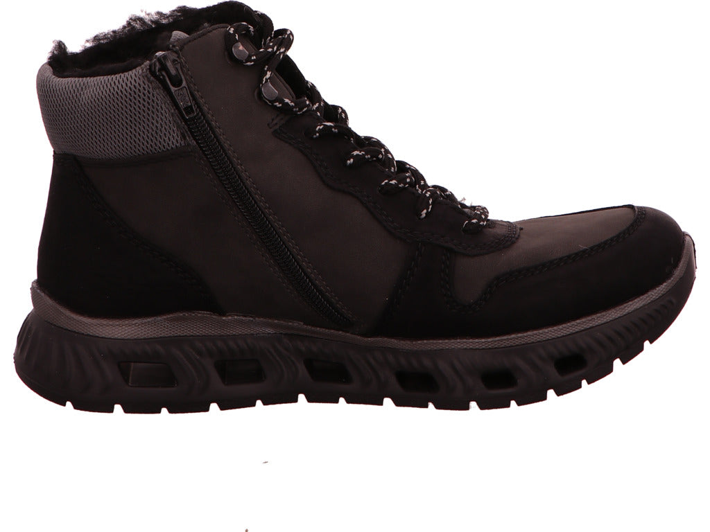 Rieker Damen Stiefel in schwarz-bunt-kombiniert