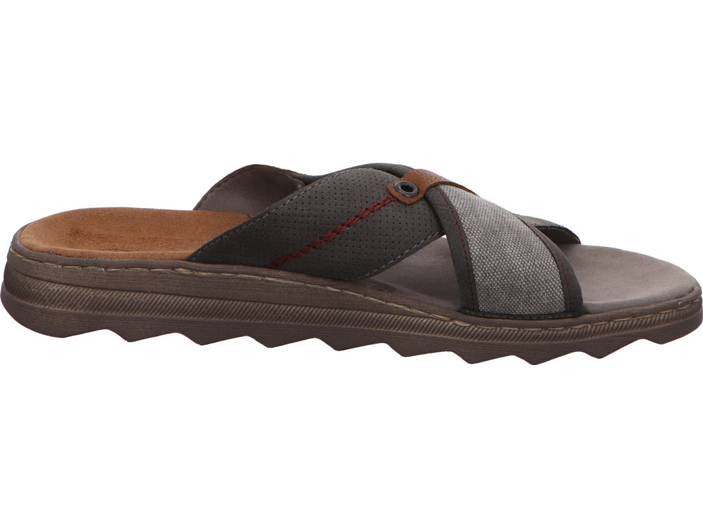 Rieker Herren Pantolette in grau-bunt-kombiniert