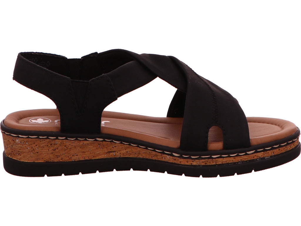 Rieker Damen Sandalette in schwarz