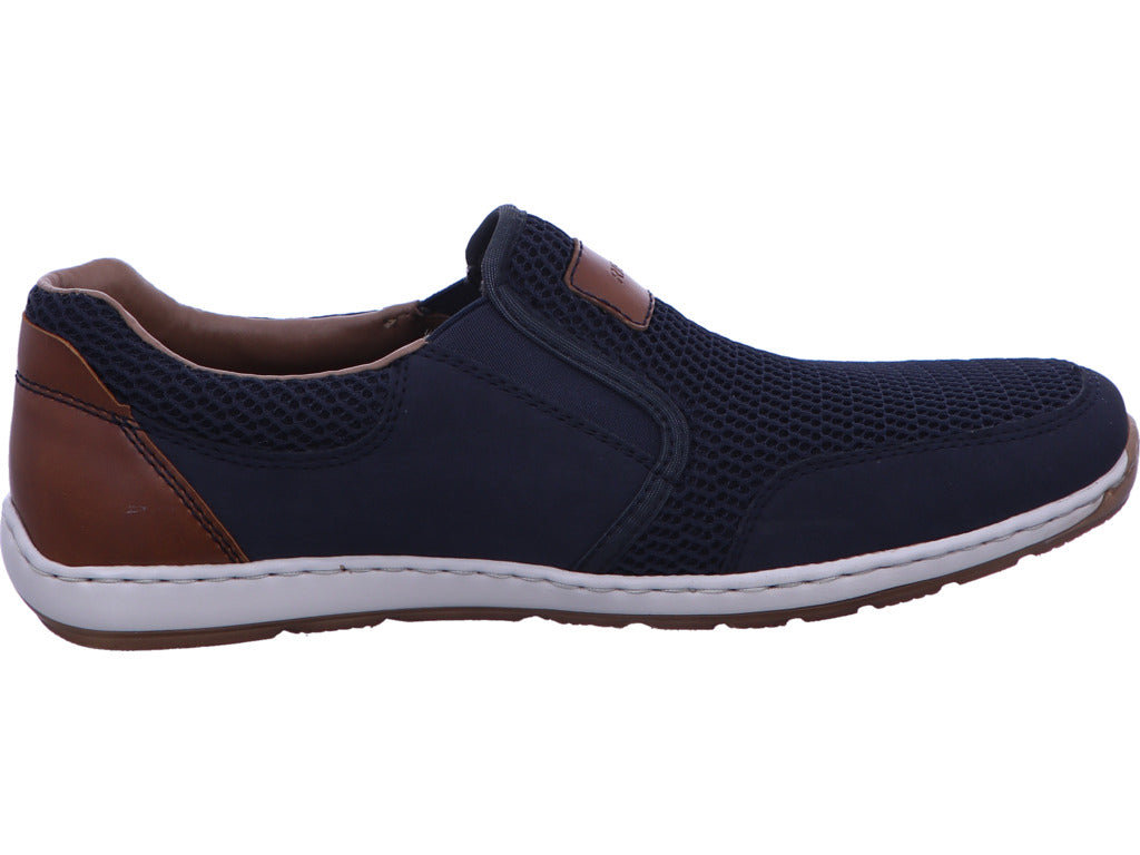 Rieker Herren Slipper in blau-bunt-kombiniert