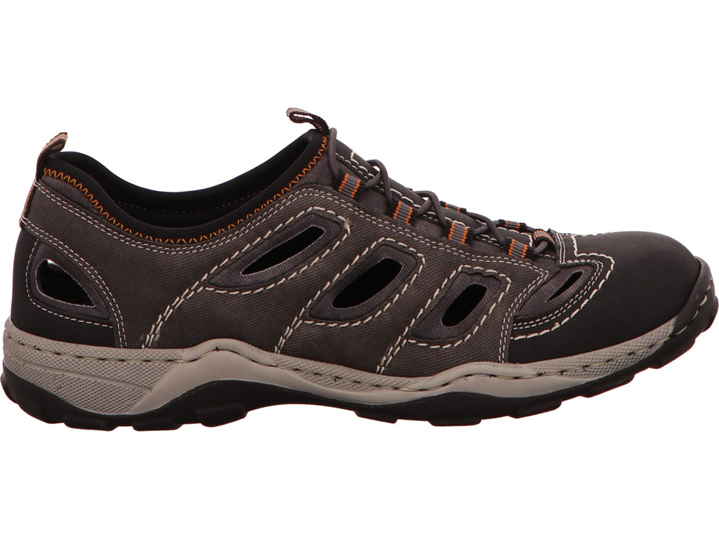 Rieker Herren Slipper in schwarz-bunt-kombiniert