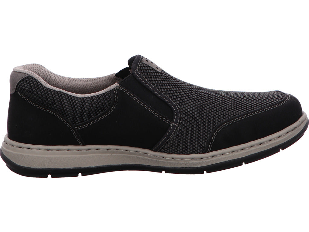 Rieker Herren Slipper in schwarz-bunt-kombiniert