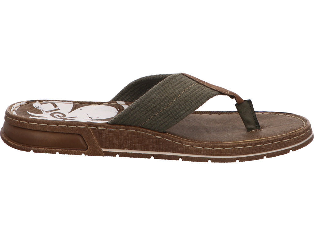 Rieker Herren Pantolette in grün-bunt-kombiniert