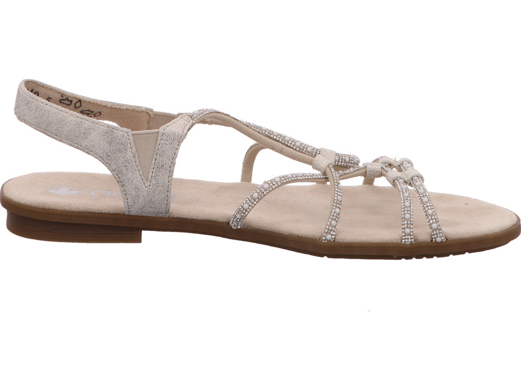 Rieker Damen Sandalette in beige-bunt-kombiniert