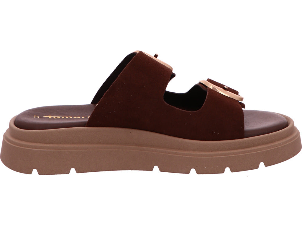 Tamaris Damen Pantolette in dunkelbraun