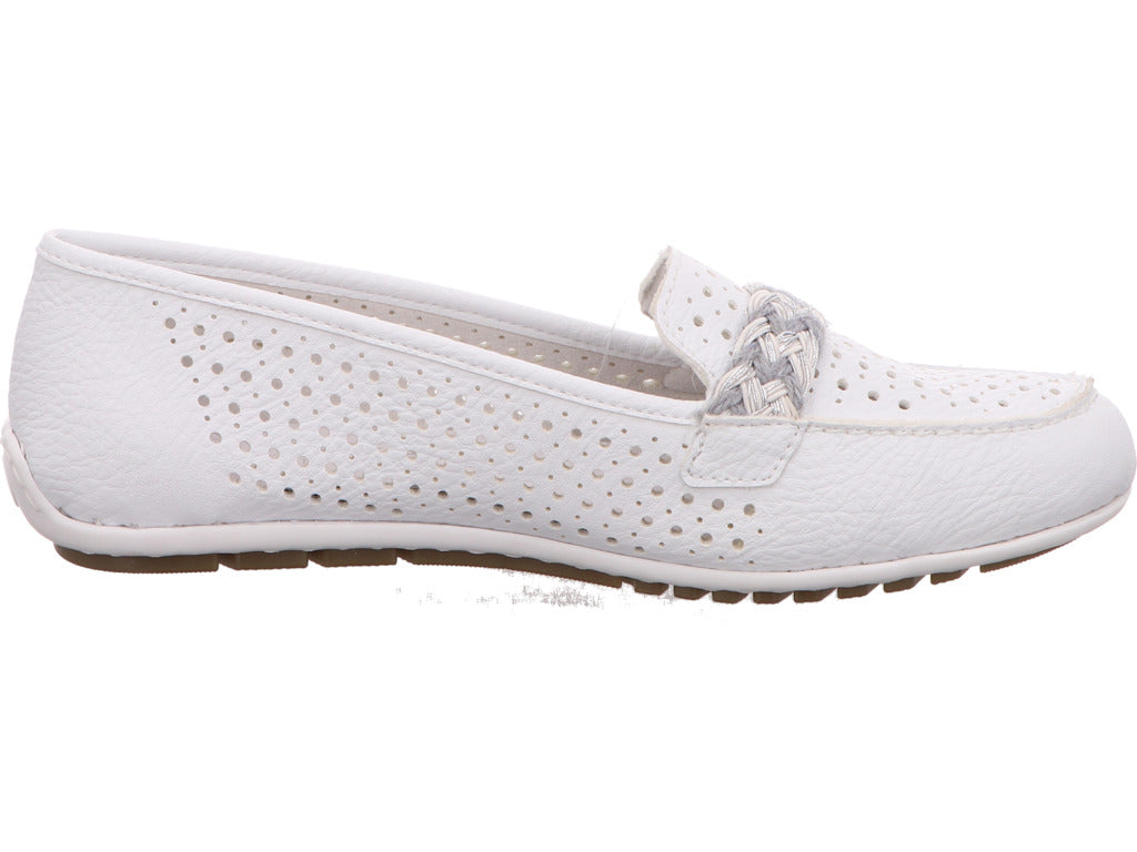 Rieker Damen Slipper in weiß-bunt-kombiniert