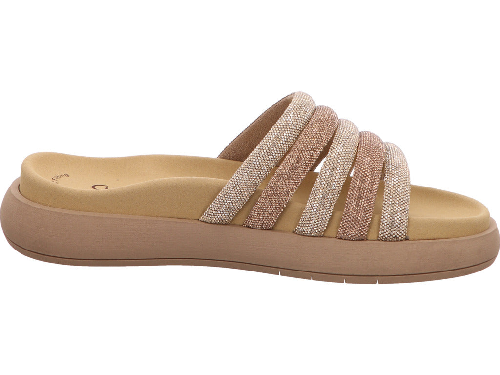 Gabor Damen Pantolette in gold-bunt-kombiniert