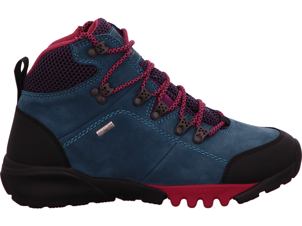 Waldläufer Damen Stiefel H-Amiata in blau-bunt-kombiniert