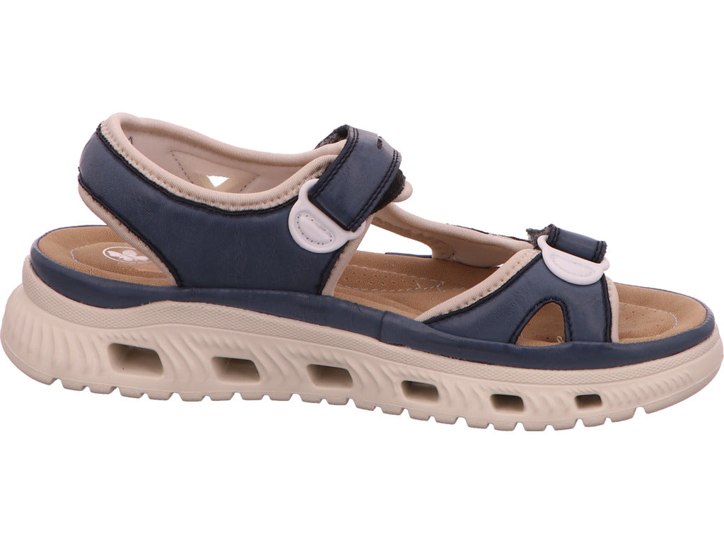 Rieker Damen Sandalette in blau-bunt-kombiniert