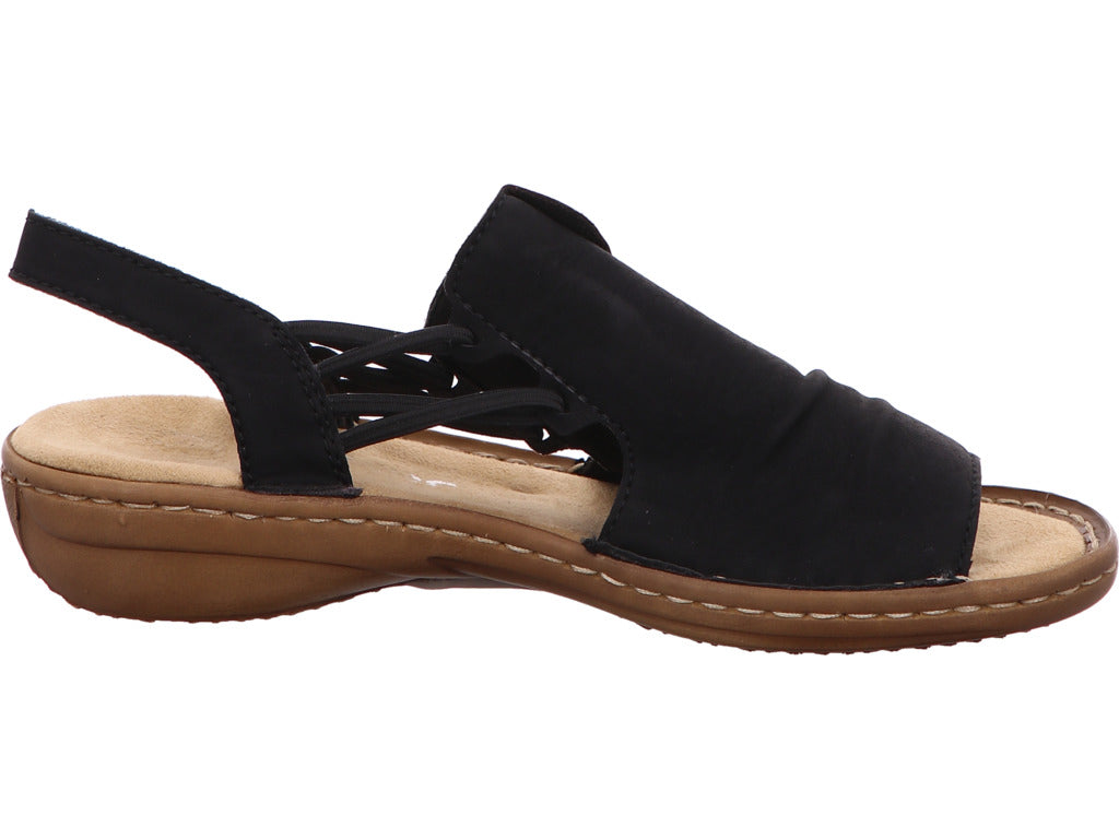 Rieker Damen Sandalette in schwarz-bunt-kombiniert