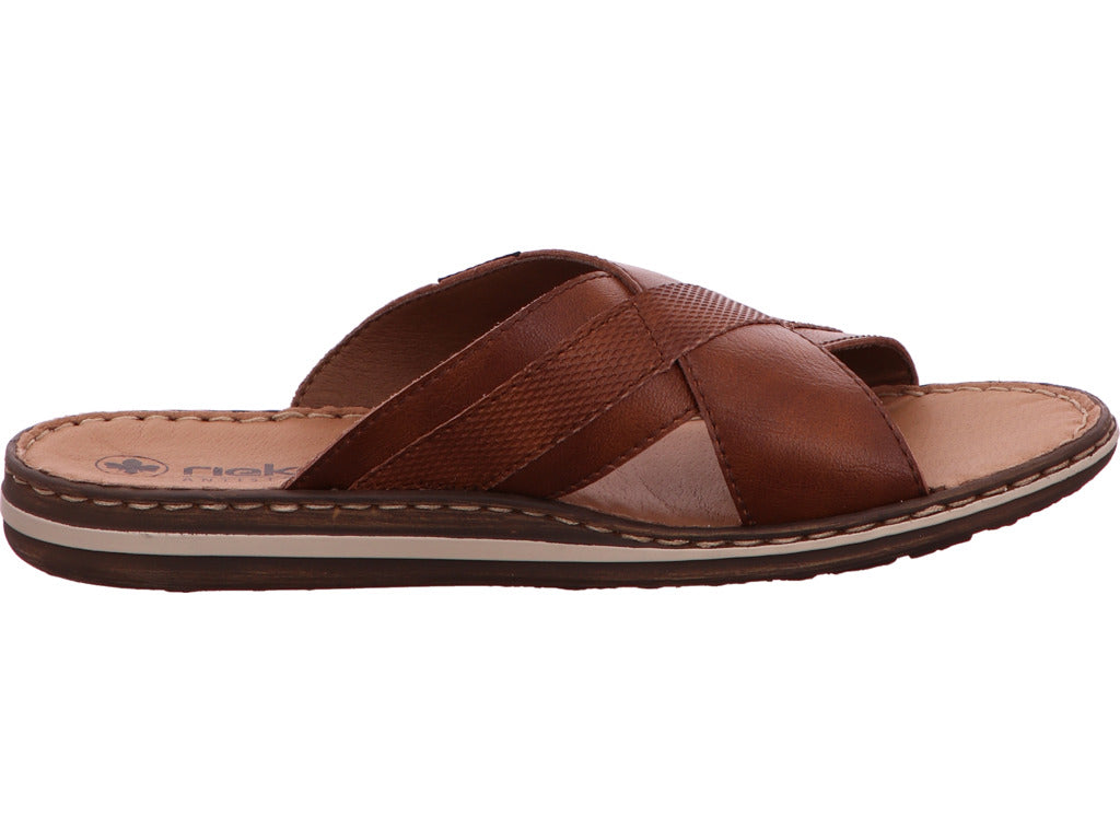 Rieker Herren Pantolette in braun-kombiniert