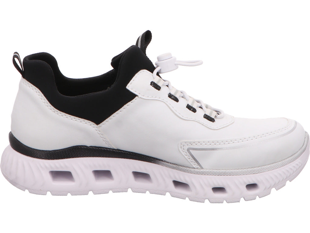 Rieker Damen Sneaker in weiß-schwarz-kombiniert