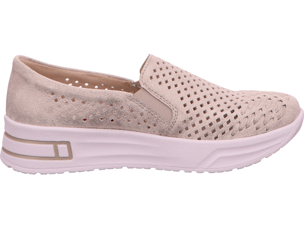 Rieker Damen Slipper in beige-bunt-kombiniert