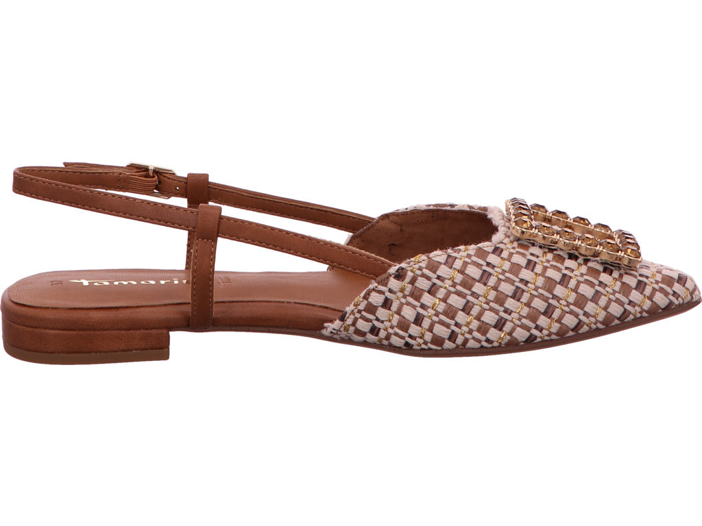 Tamaris Damen Sling in beige-bunt-kombiniert