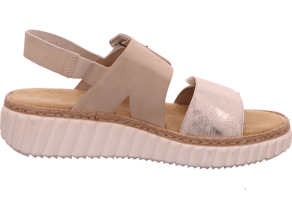 Rieker Damen Sandalette in beige-bunt-kombiniert