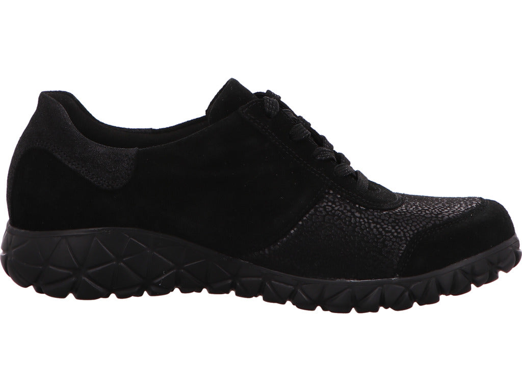 Waldläufer Damen Schnürschuh in schwarz