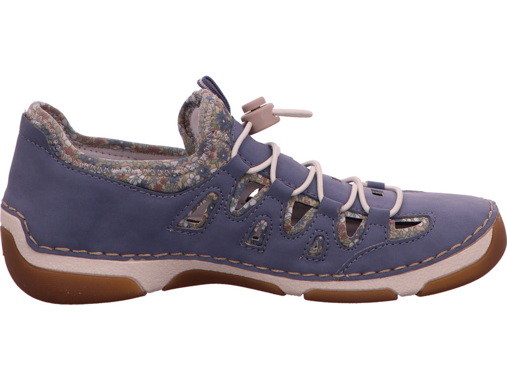 Rieker Damen Sneaker in blau-bunt-kombiniert