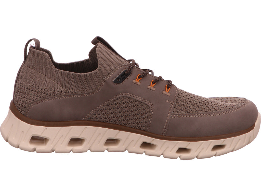 Rieker herensneakers in een beige-multicolor combinatie