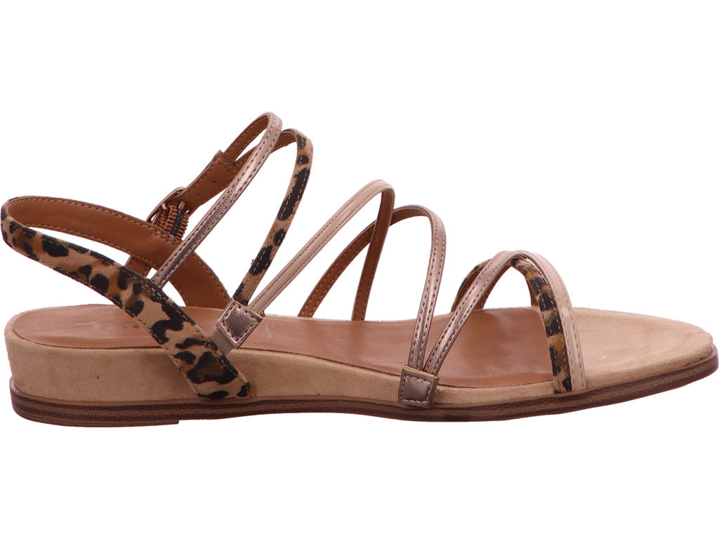 Tamaris Damen Sandalette in braun-bunt-kombiniert