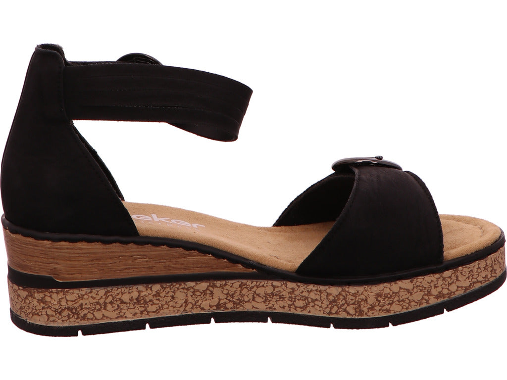 Rieker Damen Sandalette in schwarz