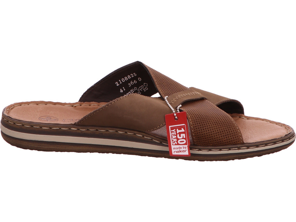 Rieker Herren Pantolette in braun-kombiniert