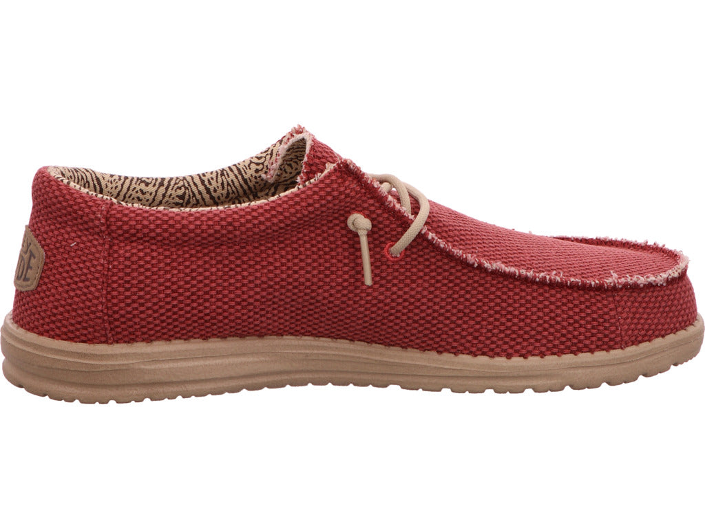 Hey Dude herenslippers Wally Braided in rood-gecombineerd