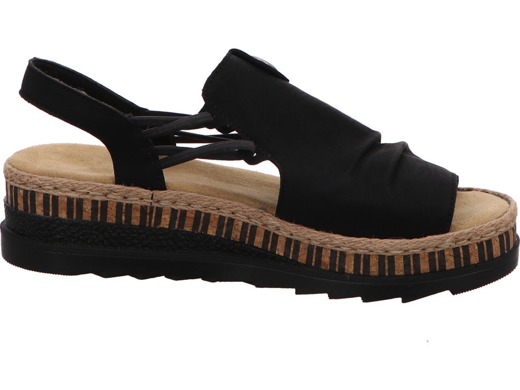 Rieker Damen Sandalette in schwarz