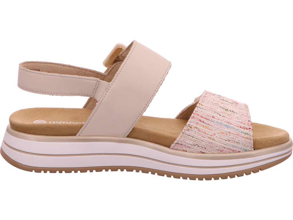 Remonte Damen Sandalette in beige-bunt-kombiniert