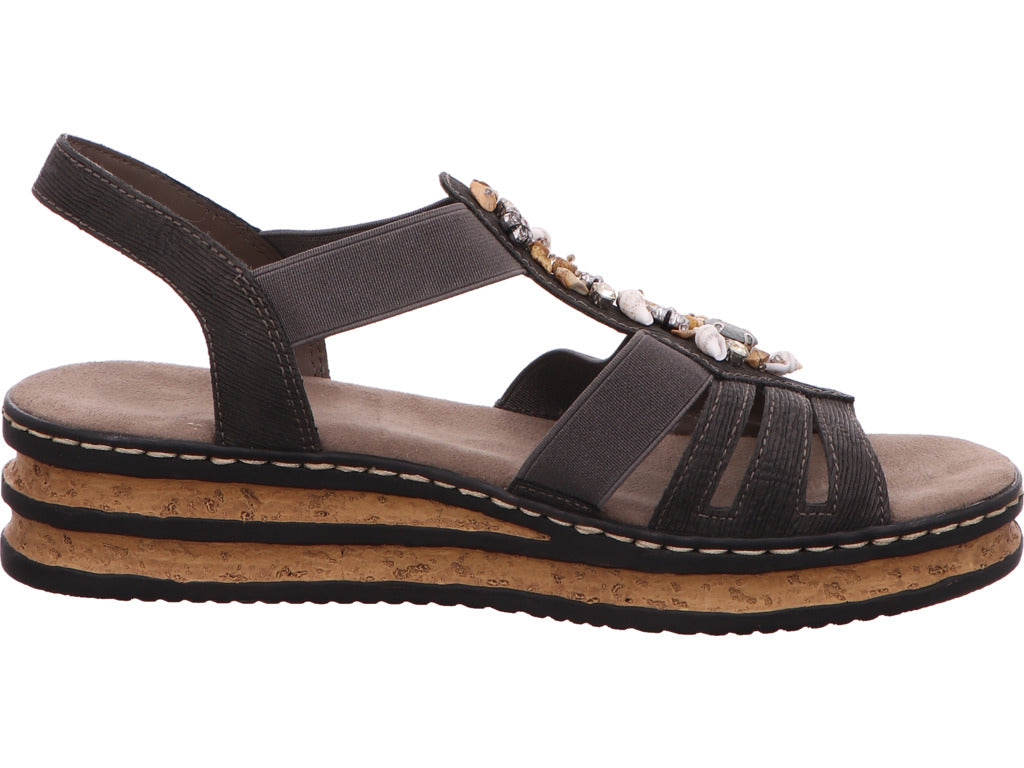 Rieker Damen Sandalette in grau