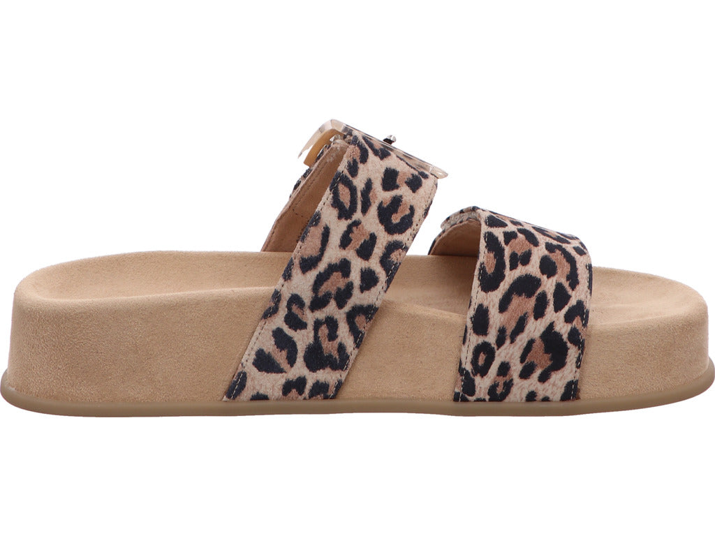 Paul Green Damen Pantolette in beige-bunt-kombiniert