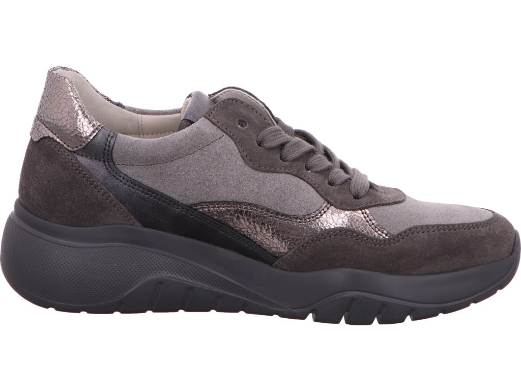 Gabor Damen Schnürschuh in grau-kombiniert