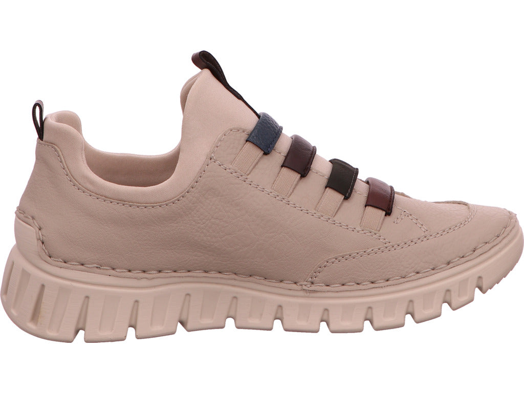 Rieker Damen Slipper in beige-bunt-kombiniert