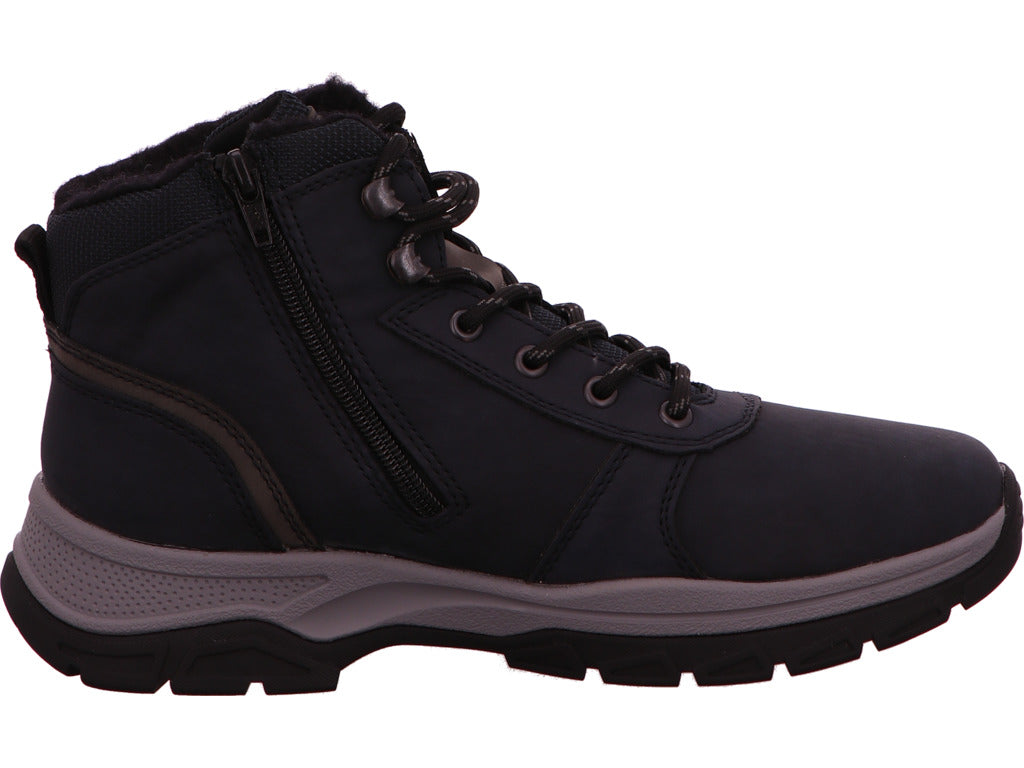 Rieker herenlaarzen in een blauw-multicolor combinatie