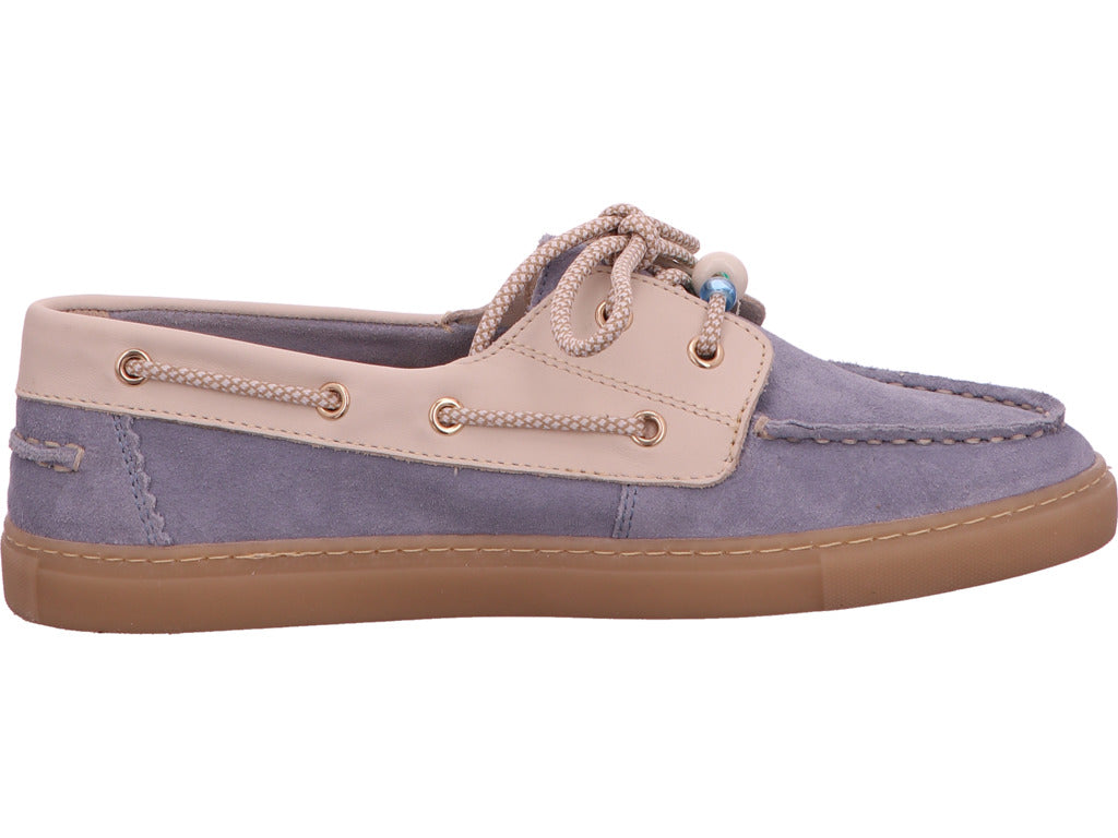 Poelman Damen Slipper in blau-bunt-kombiniert