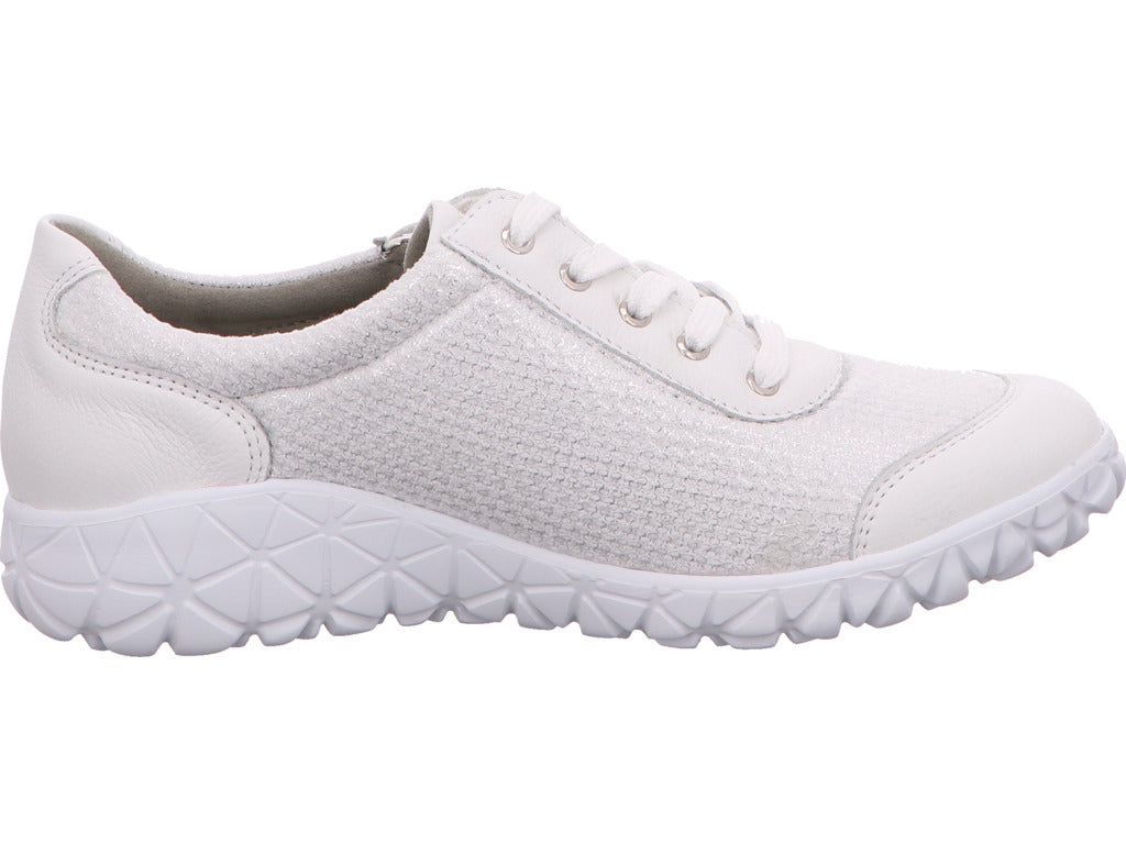 Waldläufer Damen Schnürschuh Havy-Soft in weiß-bunt-kombiniert