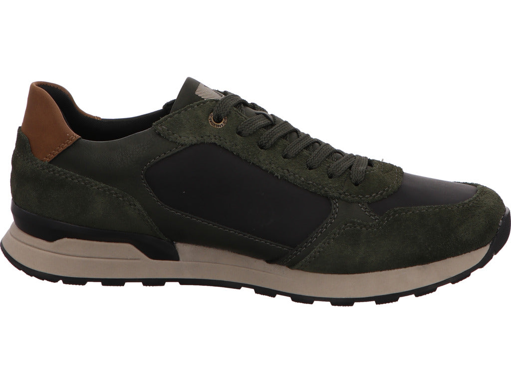 Rieker herensneakers in een groen-multicolor combinatie