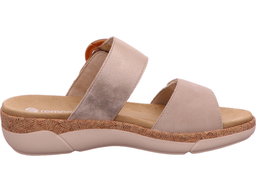 Remonte Damen Pantolette in beige-kombiniert