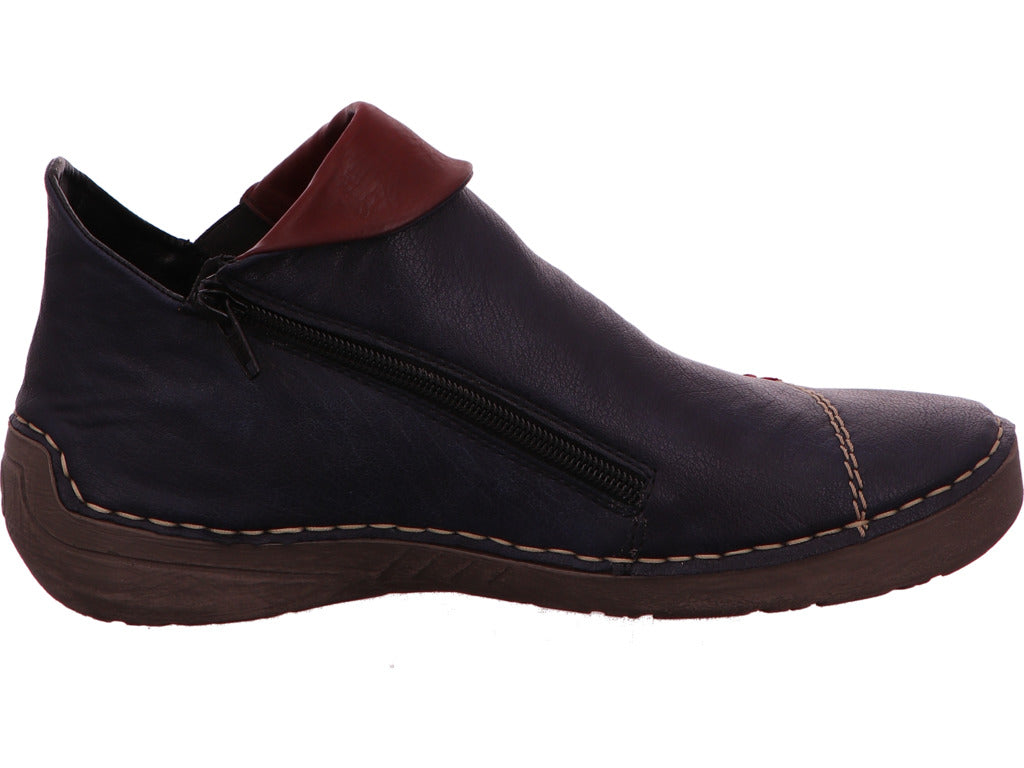 Rieker Damen Slipper in blau-bunt-kombiniert
