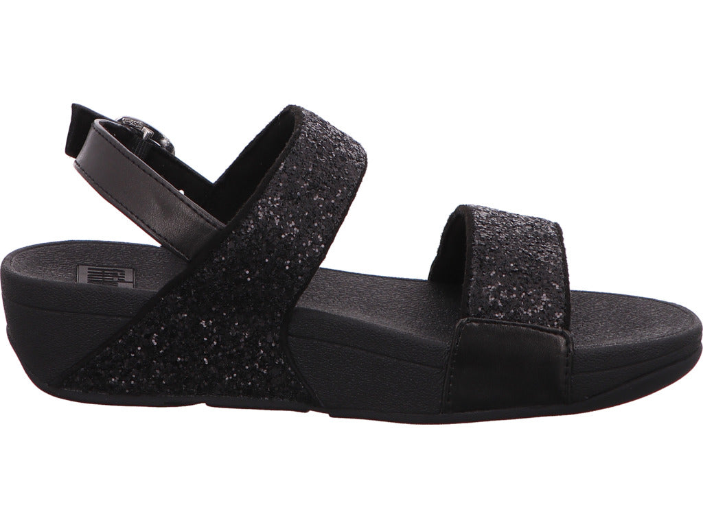 FitFlop Damen Pantolette Lulu Glitter Toe-Thongs in schwarz