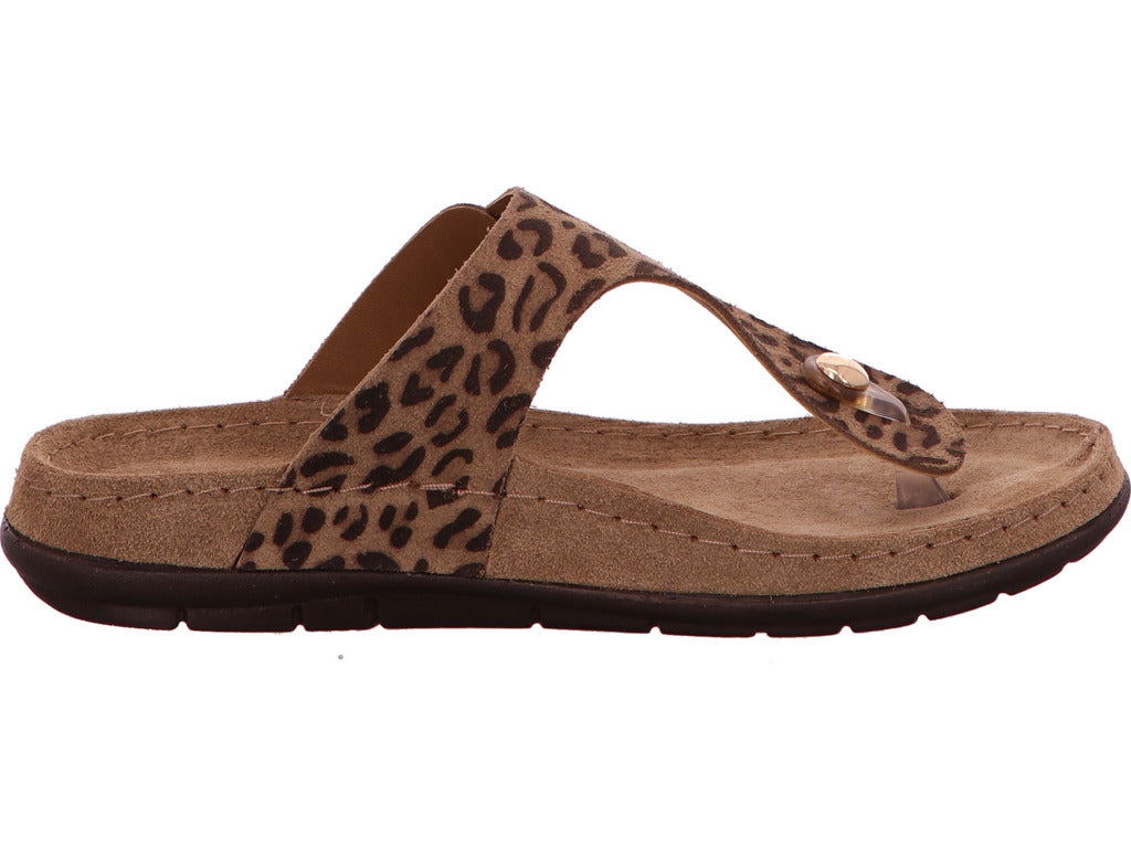 Rohde Damen Pantolette Foggia-D in braun-bunt-kombiniert