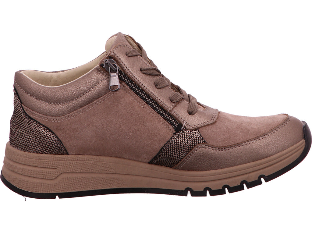 Waldläufer Damen Schnürschuh April in braun-bunt-kombiniert