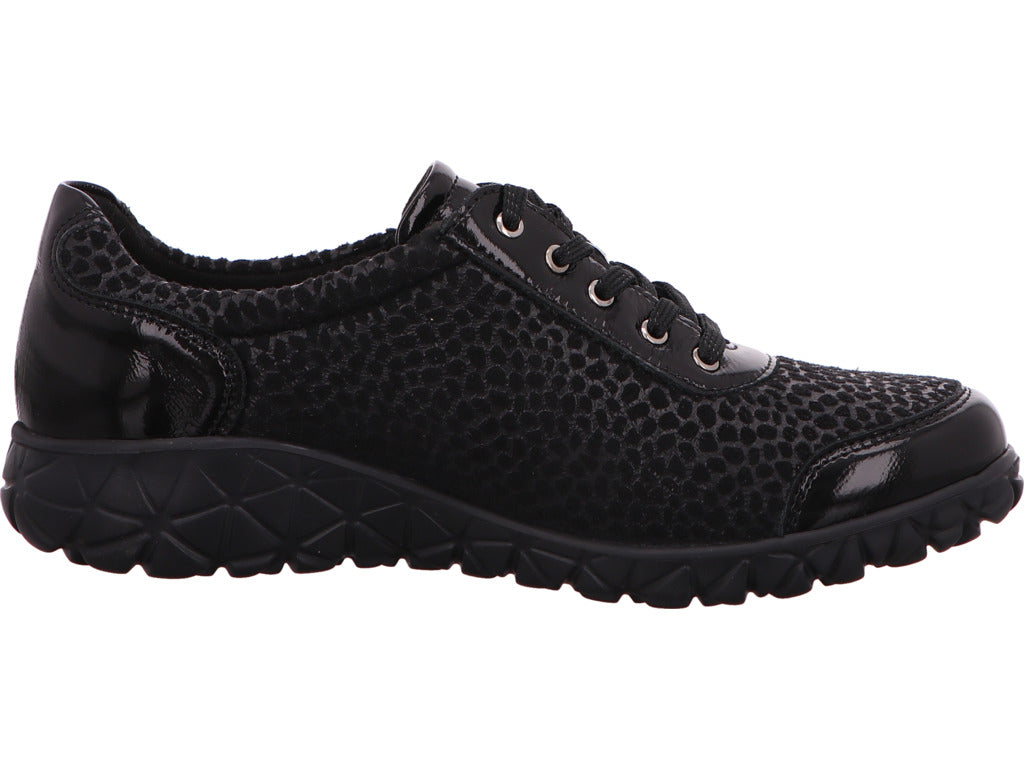 Waldläufer Damen Schnürschuh K-Ramona in schwarz