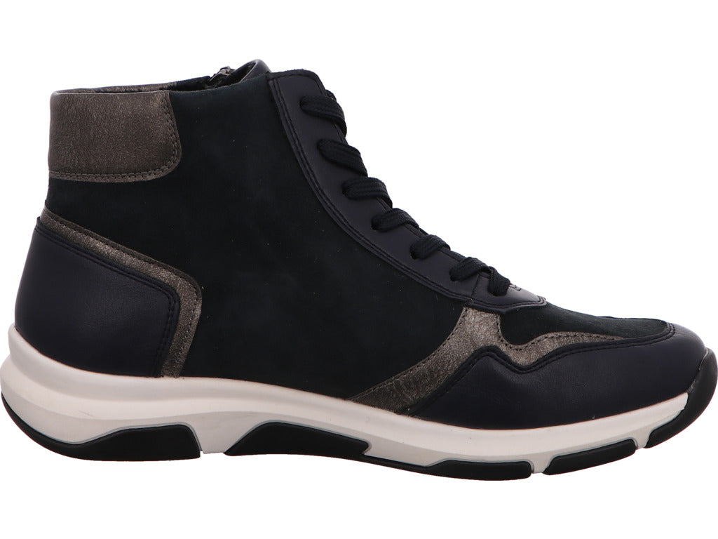 Remonte Damen Stiefel in blau-bunt-kombiniert
