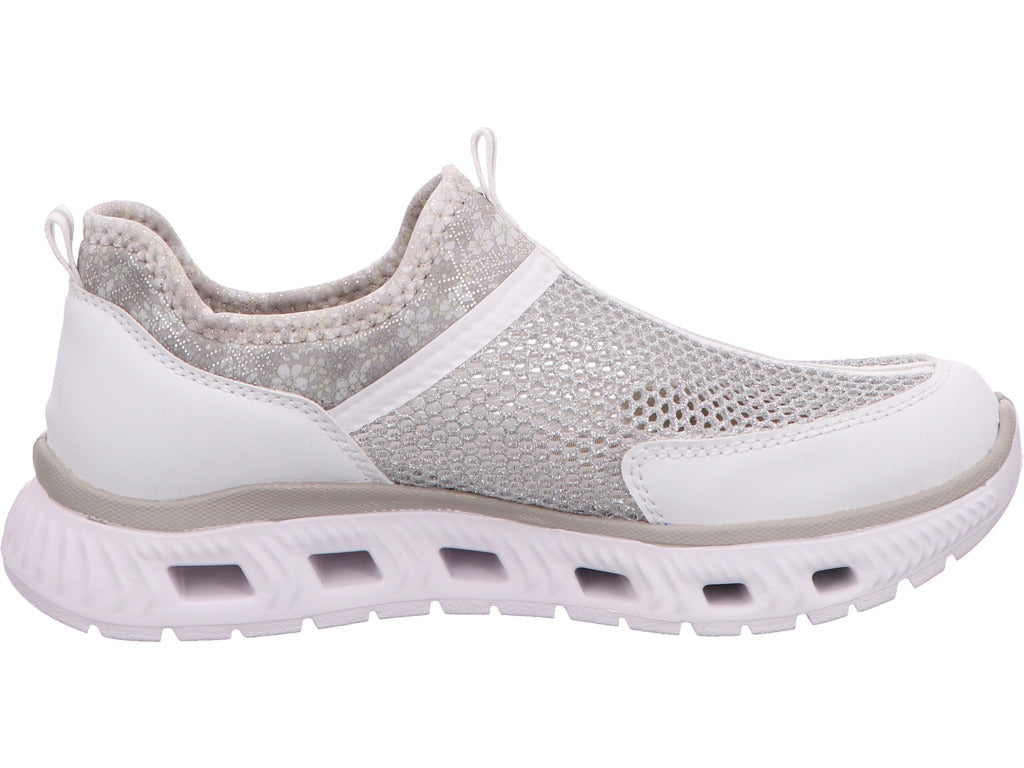Rieker Damen Sneaker in weiß-bunt-kombiniert