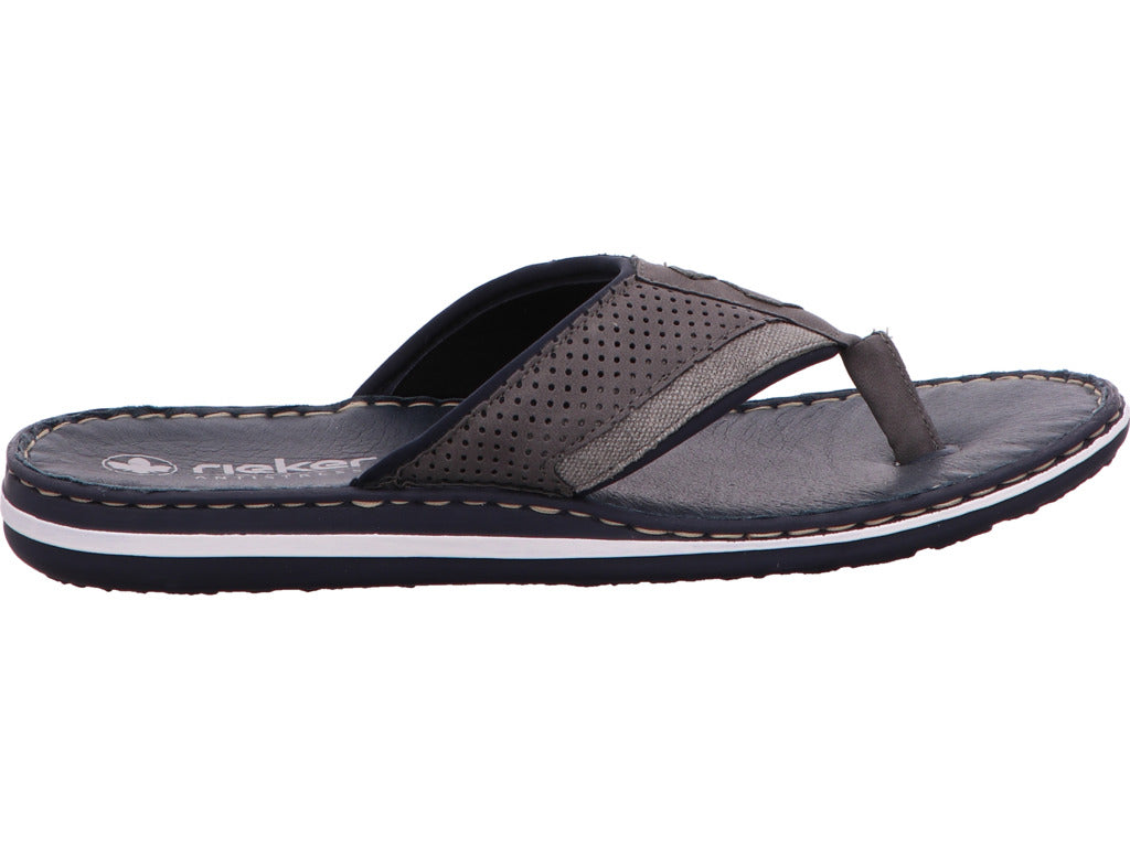 Rieker Herren Pantolette in grau-bunt-kombiniert