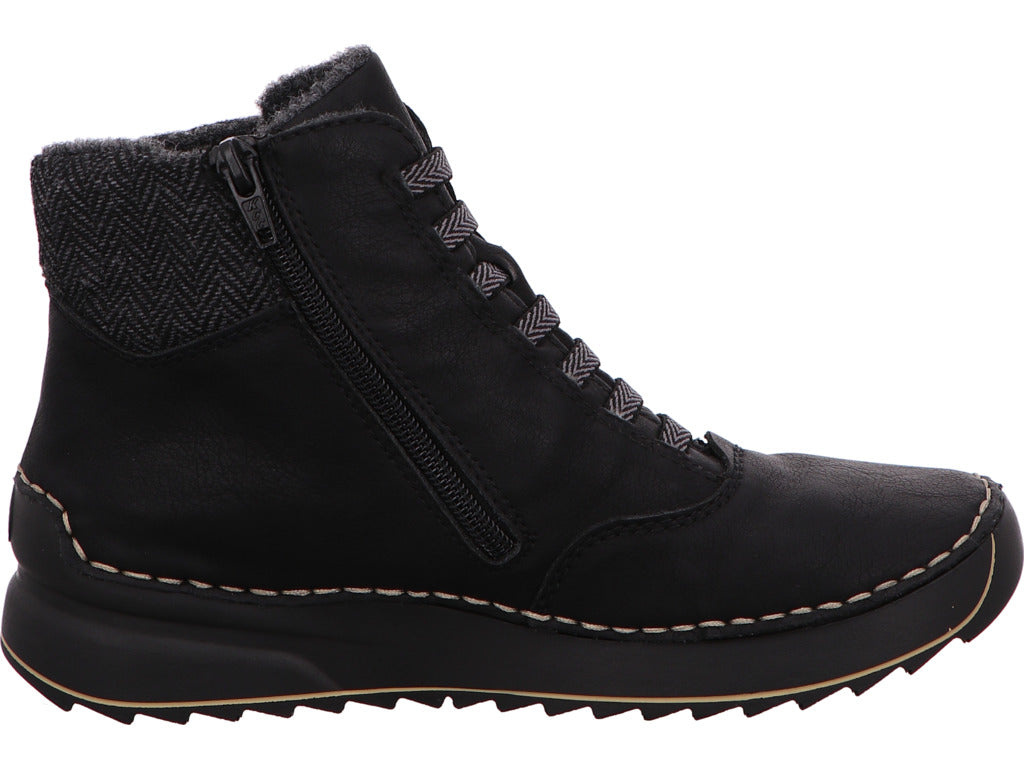 Rieker Damen Stiefel in schwarz-bunt-kombiniert
