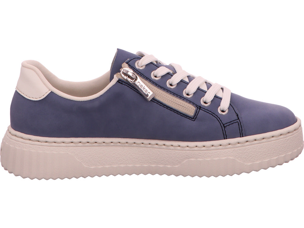 Rieker Damen Sneaker in blau-bunt-kombiniert