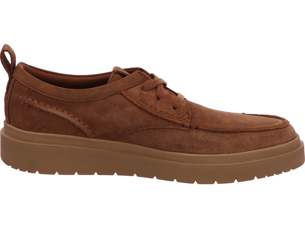 Clarks Polden Moc herenschoen, laag model, in lichtbruin.