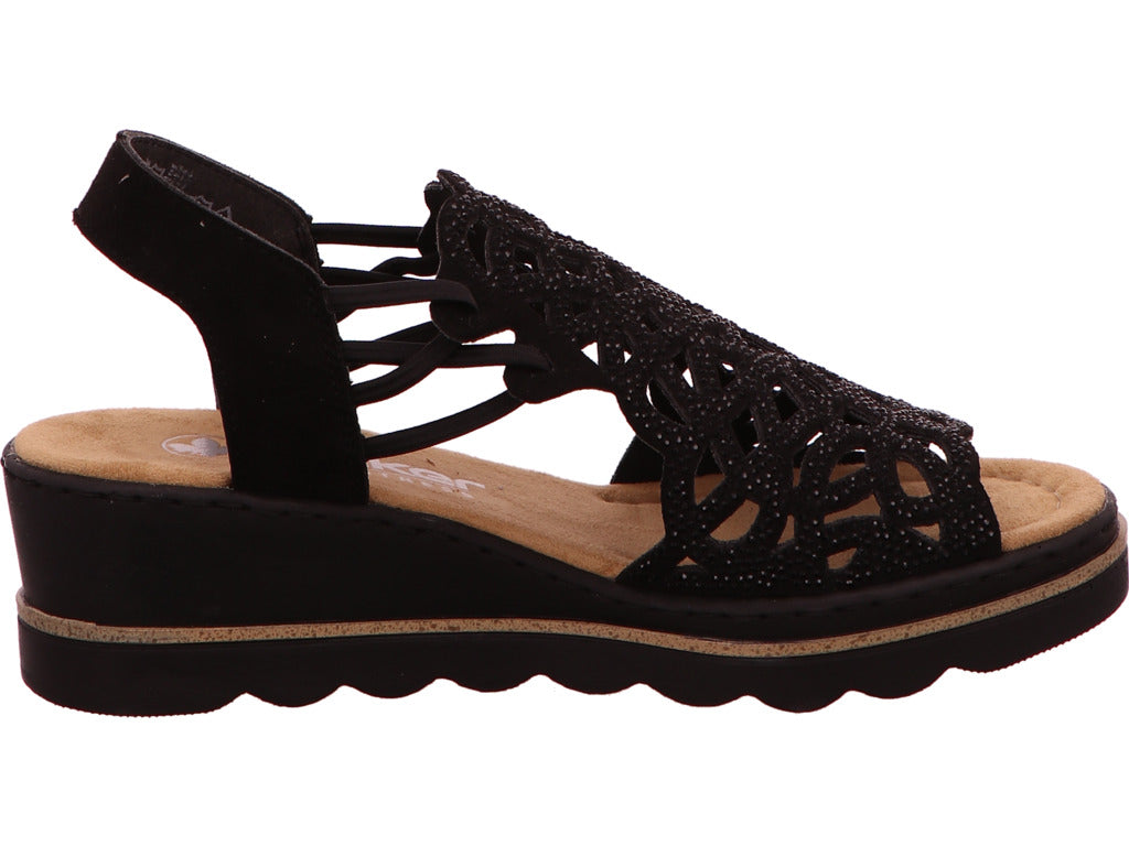 Rieker Damen Sandalette in schwarz
